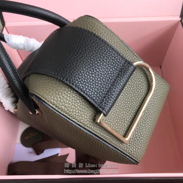 DELVAUX女包 Delvau單肩斜挎包 半手工Cool box 中號 德爾沃女手提包 手拎包 綠黑  fcs1178